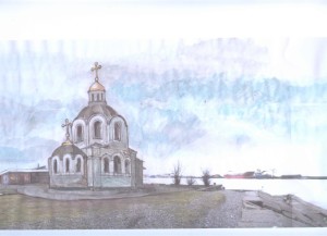 эскиз часовни Николая Чудотворца в Ломоносове